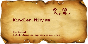 Kindler Mirjam névjegykártya
